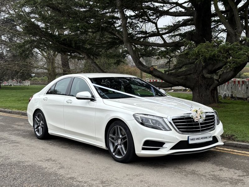 White Mercedes S Class ~ Wedding Car